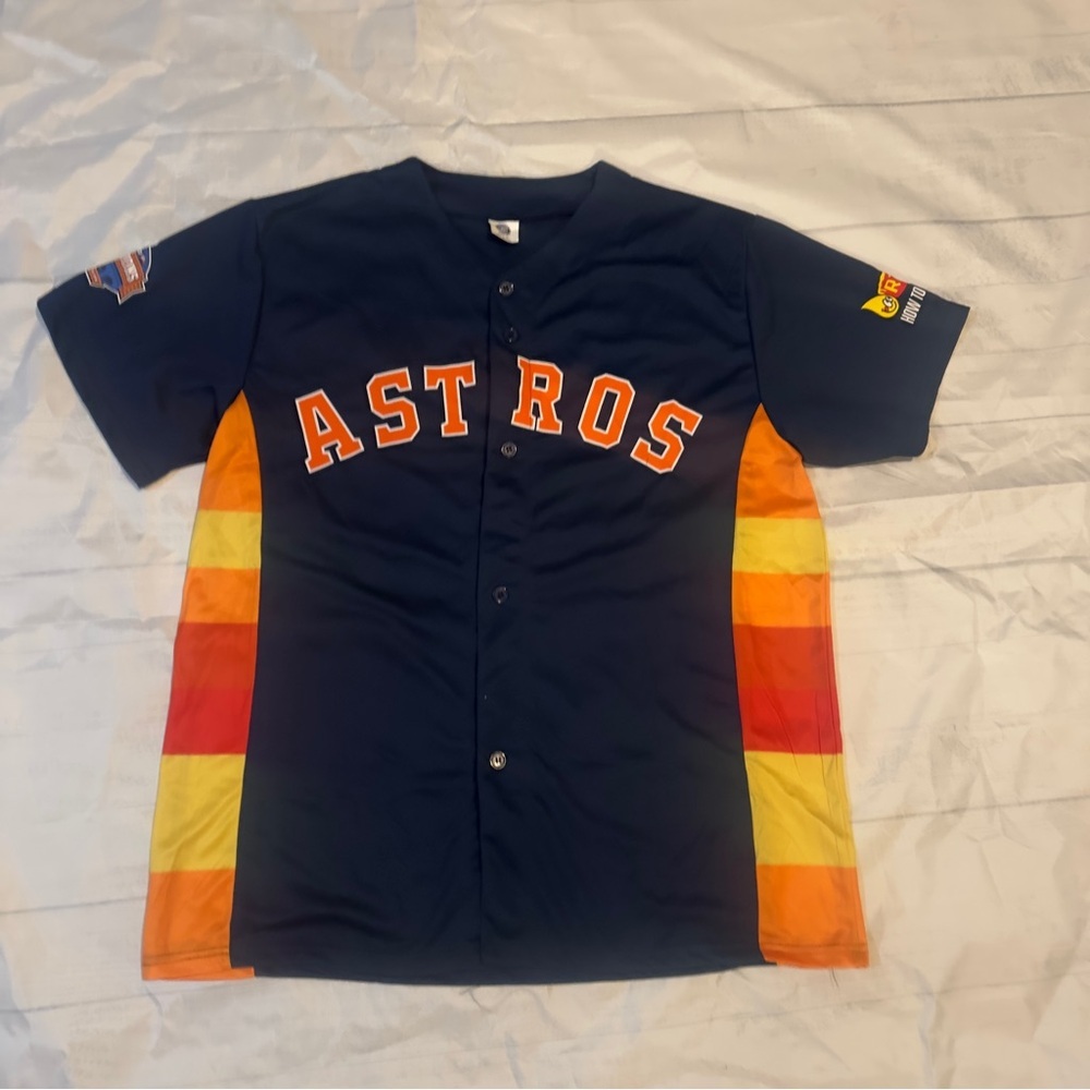 Signed Houston Astros Navy and Orange Men's Jersey